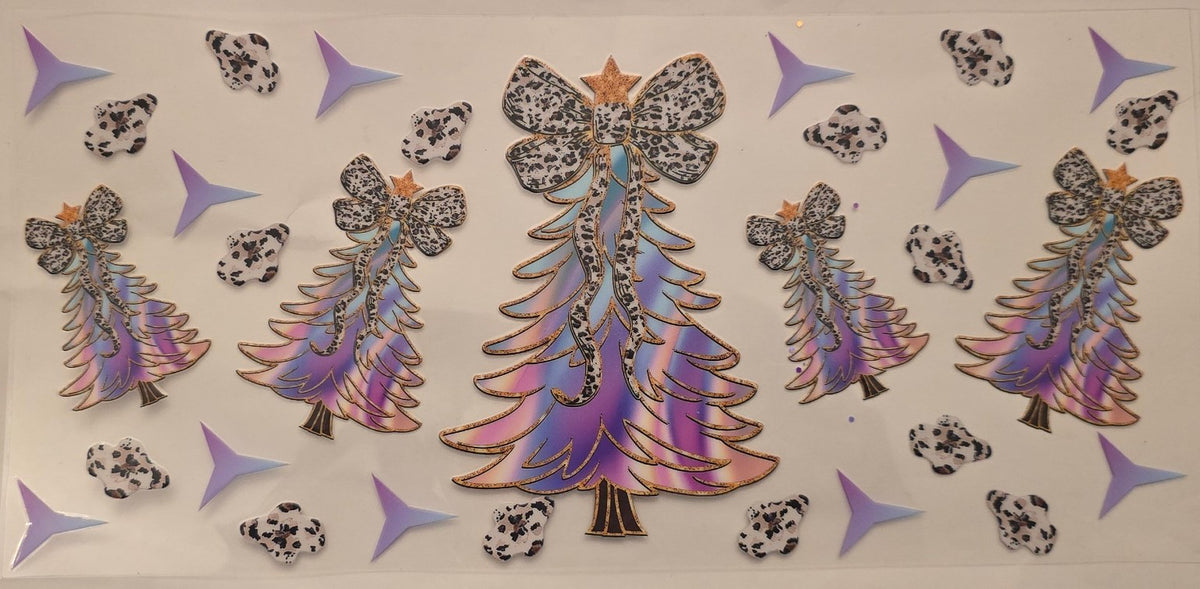 Leopard bow Christmas tree wrap