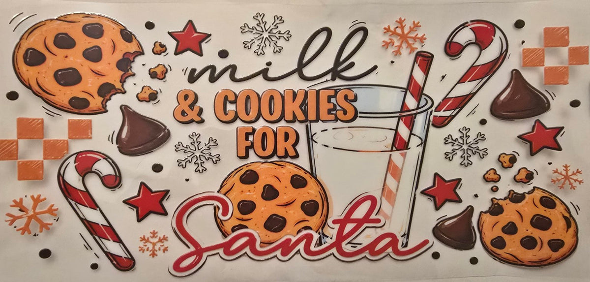 Milk and cookies for Santa Christmas wrap