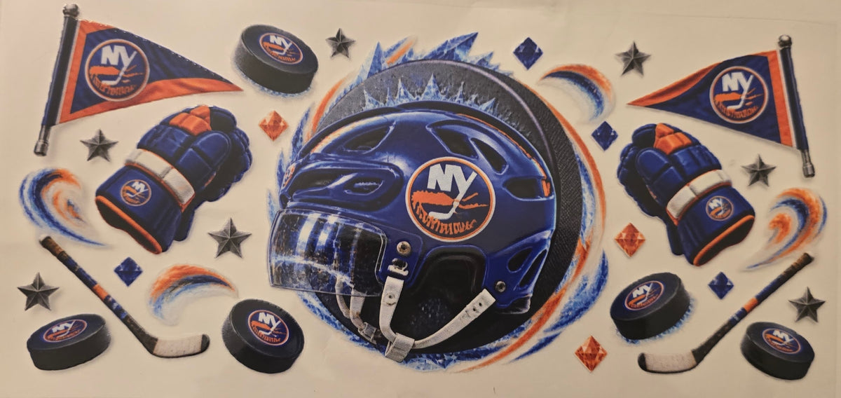 New York Islanders hockey helmet wrap