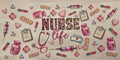 Nurse life pink medical wrap design
