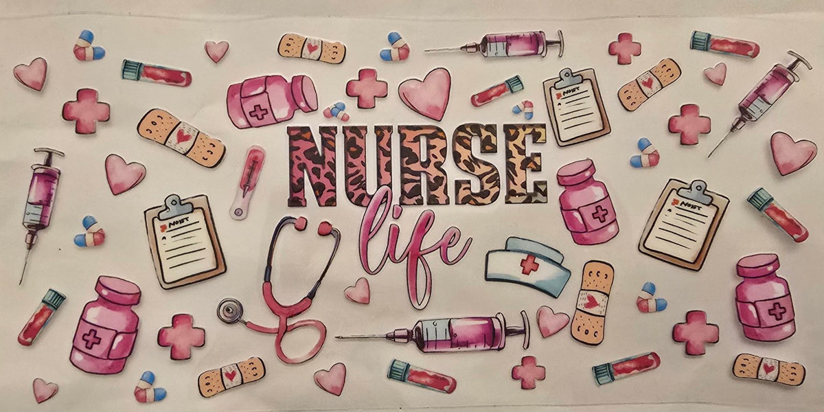 Nurse life pink medical wrap design