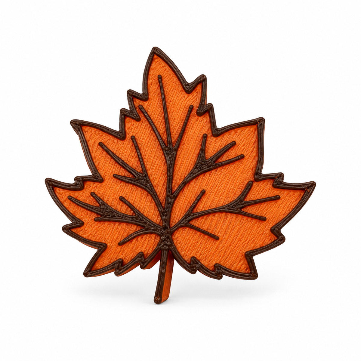 Orange maple leaf 3D straw topper