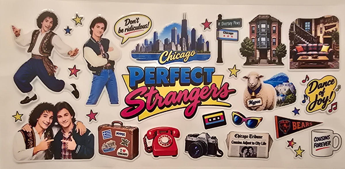 Perfect Strangers retro collage wrap