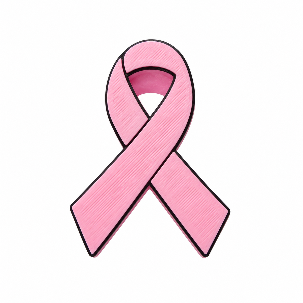 Pink awareness ribbon 3D straw topper