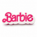 Pink fashion doll logo 3D straw topper