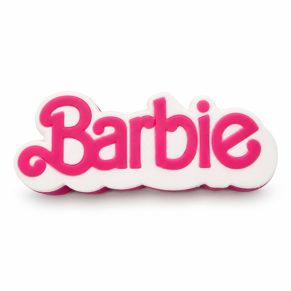 Pink fashion doll logo 3D straw topper