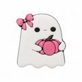 Pink pumpkin ghost 3D straw topper