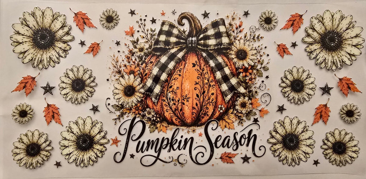 Pumpkin Season Gingham Bow Wrap