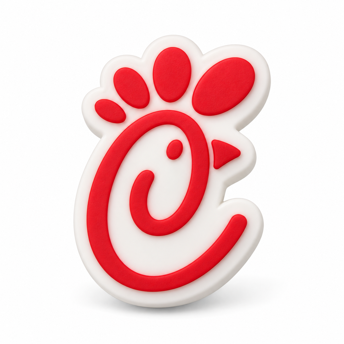 Red chicken logo 3D straw topper