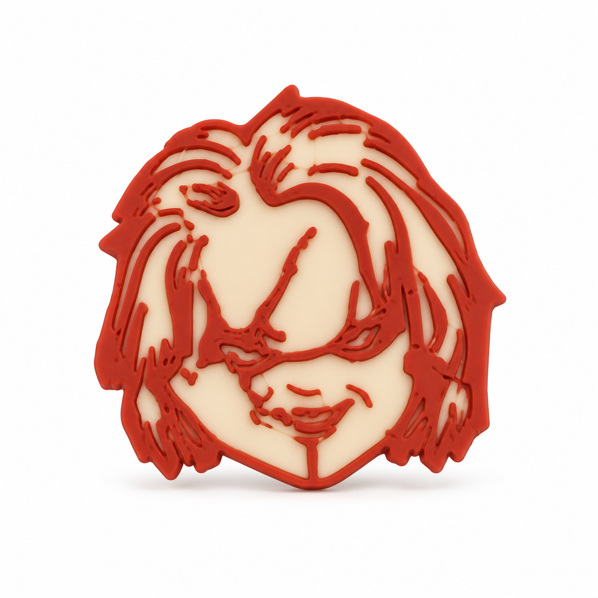Red line horror face 3D straw topper