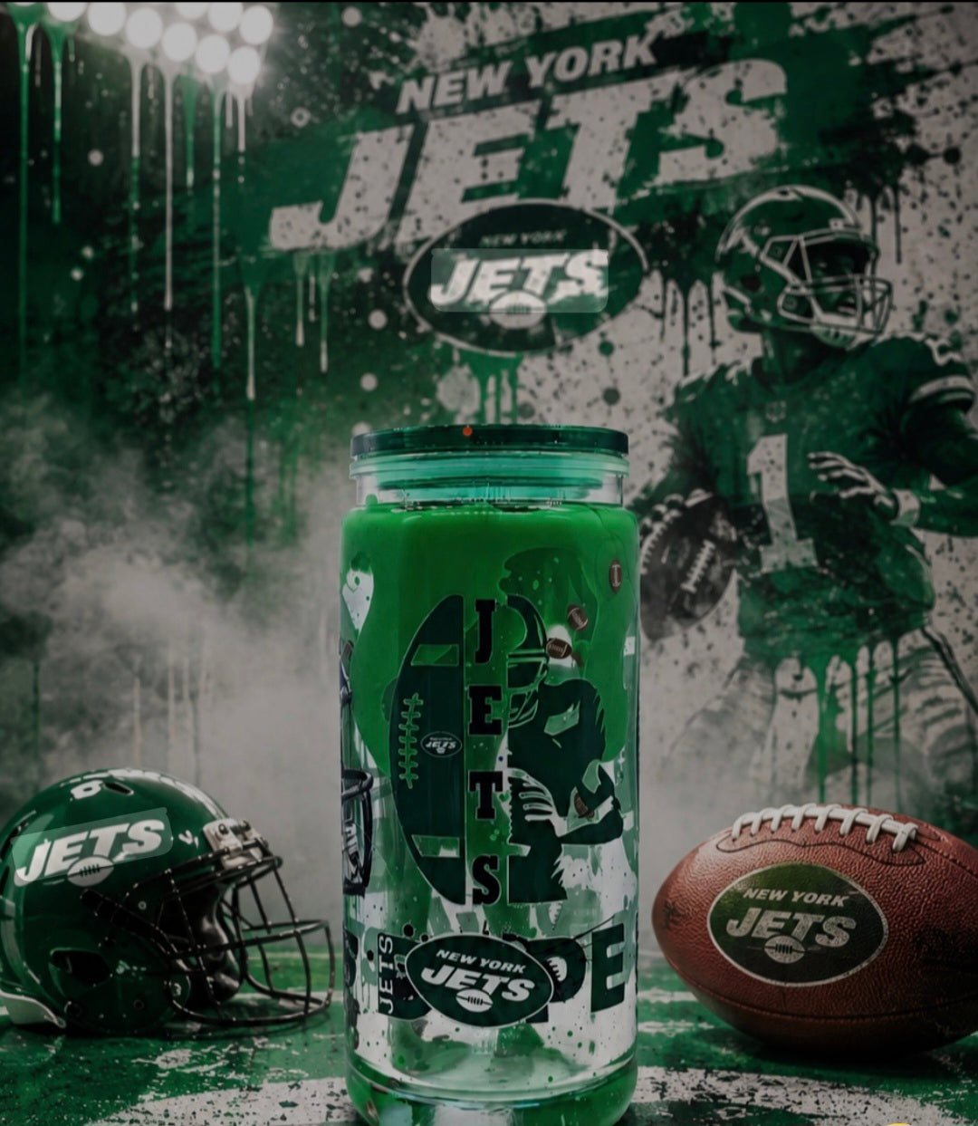 Jets 20oz Tall Snowglobe Tumbler