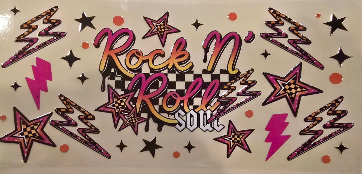 Rock N' Roll Soul colorful stars and lightning bolts music wrap