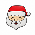 Santa face 3D straw topper