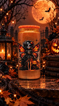 Skeleton Fairy 20oz tall snowglobe tumbler