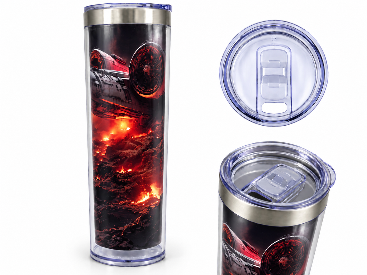 Sublimation Snowglobe 20oz Stainless Steel - Space Ship Galaxy