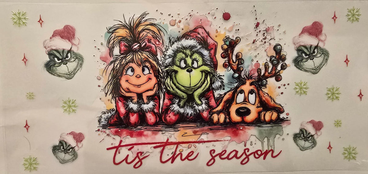 Tis the Season cartoon Christmas wrap
