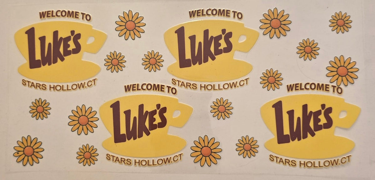 Luke's Stars Hollow yellow coffee cup and daisies wrap