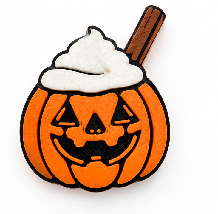 Whipped pumpkin 3D straw topper