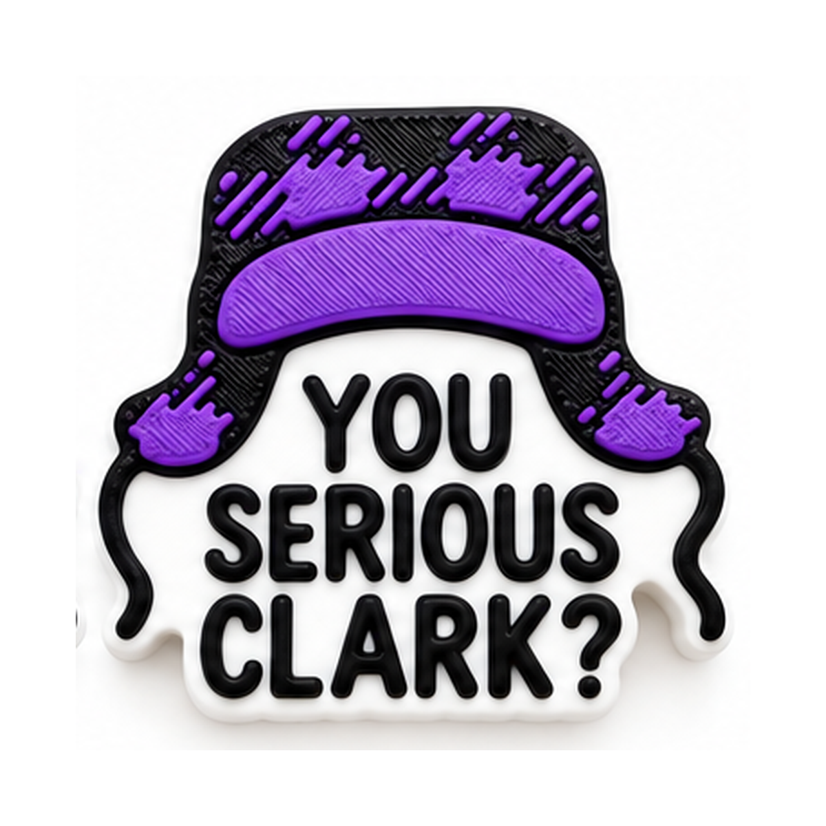 Purple You Serious Clark 3D straw topper